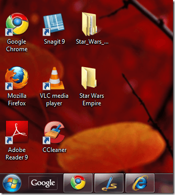 Google desktop icon windows 7